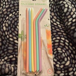 Reusable Silicone Straws Set - Multicolor
